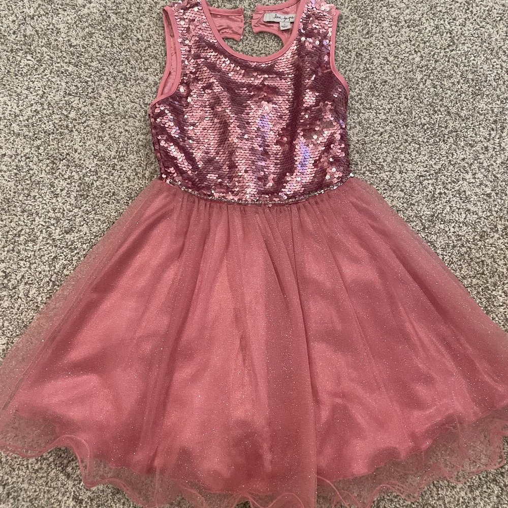 Love Jayne Pink Sequin & Tulle Dress Girls 7